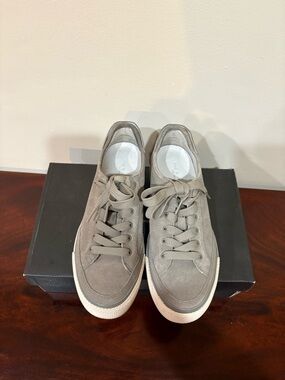 rag & bone Women's Suede Lace-Up Flats - Taupe 38 1/2